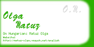 olga matuz business card